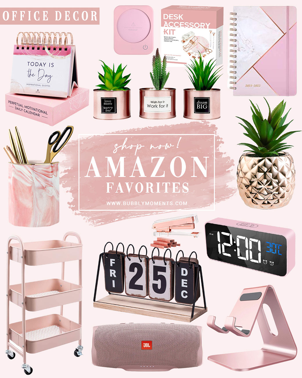 Amazon office decor | Home Office | Cell Phone stand | file holder | home office setup | Bubbly Moments