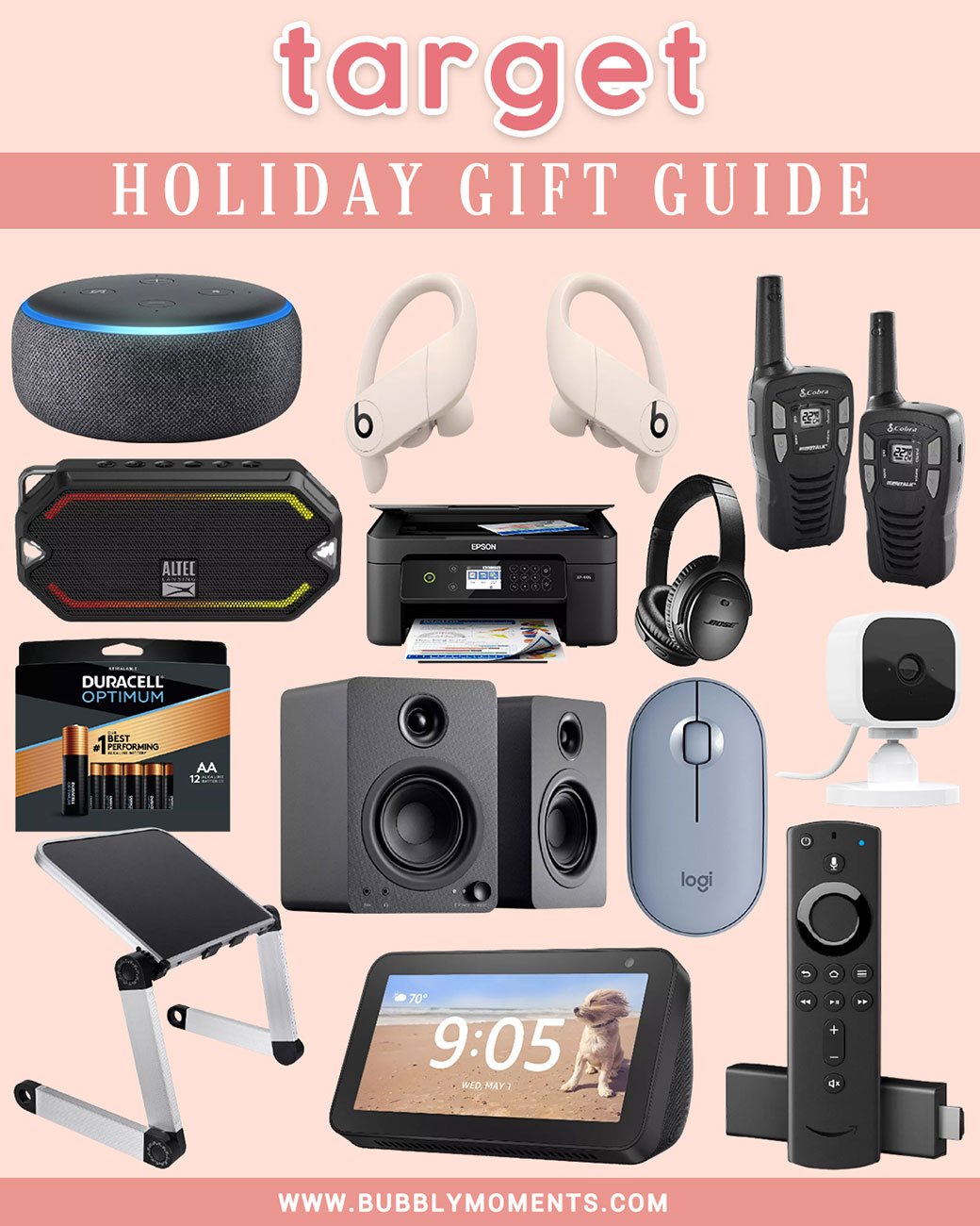 holiday gifts | electronics | wireless earphones | soundbar | watch tracker | bubbly moments