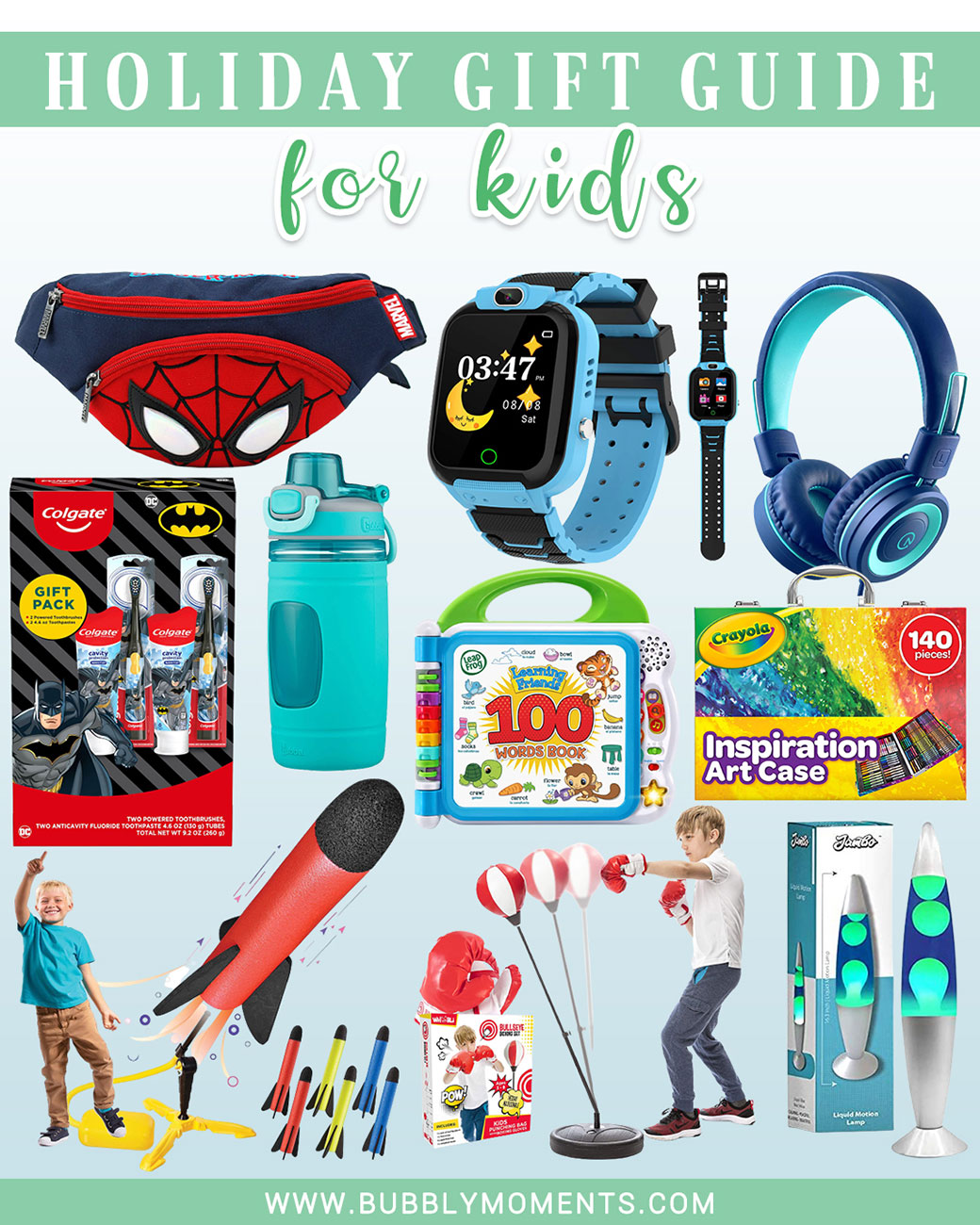 Painting Kits | Wasitpack | Learning Book for Kids | SmartW watch for kids | Headphone for kids | Coloring Set | Crayons Set | Holiday Gifts for Children | Children's toys | Children's Christmas Gift Guides | Bubbly Moments