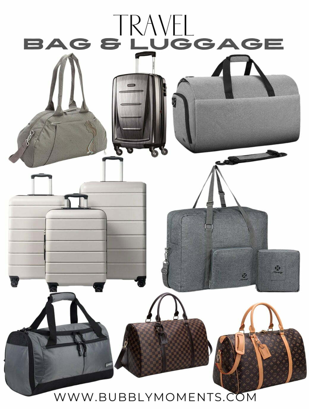 Trendy Luggage Bags | Women’s Travel Duffel Bags | Travel Cosmetic Bags | Mini Backpack | Bubbly Moments