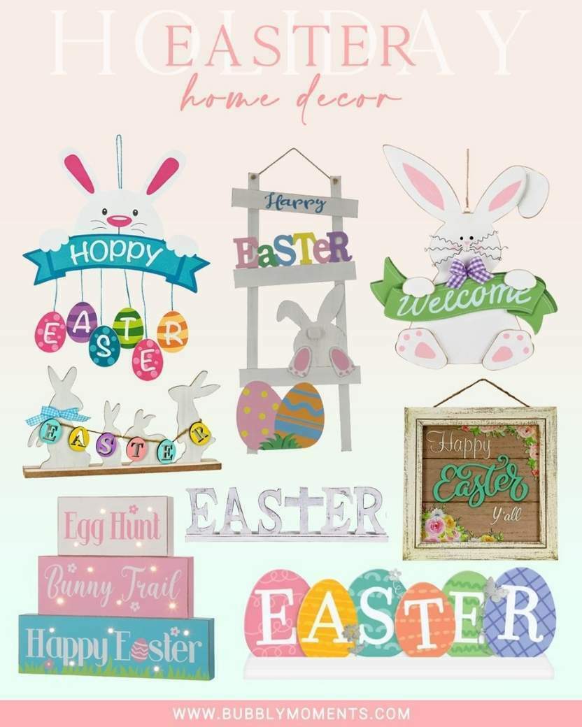 2022 Easter Décor | Easter Wreath | Easter Porch Sign | Bunny Décor | Bubbly Moments