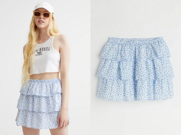Hot Beachy Summer Outfit | Blue and White Summer Dress | Ruffled Mini Skirts | Bubbly Moments