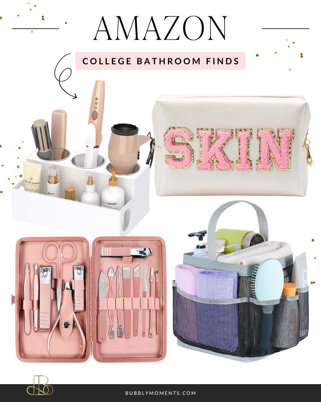 Dorm Room Essentials for Girls | Dorm Room Organizers | Dorm Room Storage Solutions | Dorm Organization Must-Haves | Bubbly Moments
