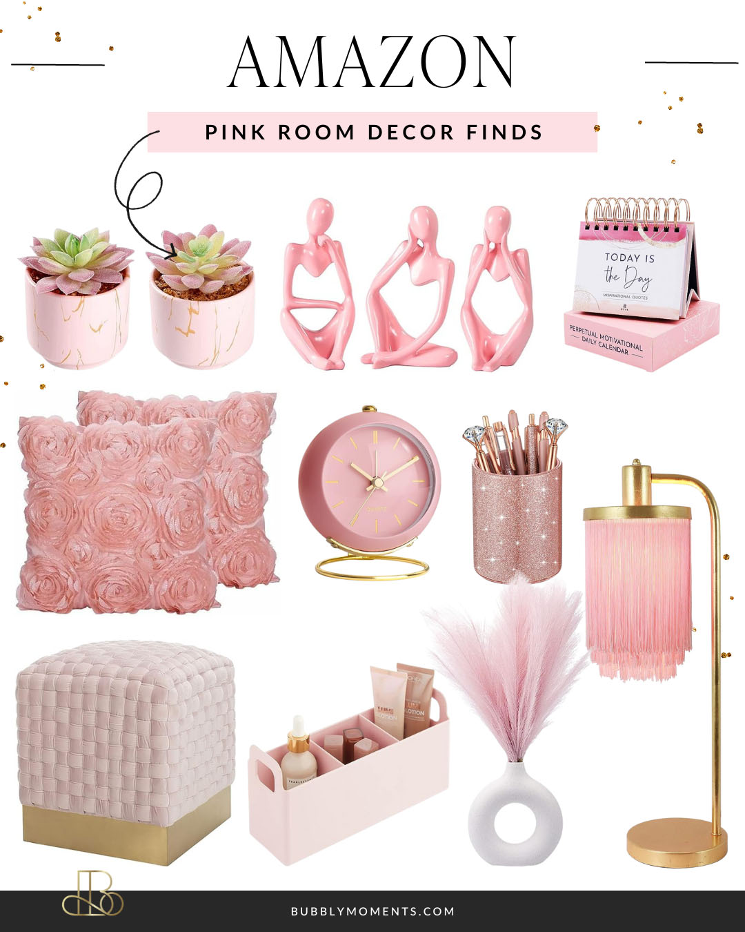 Pink Room Décor Finds | Pink at Home | Pink Home Office | Pink Décor for the Kitchen | Bubbly Moments